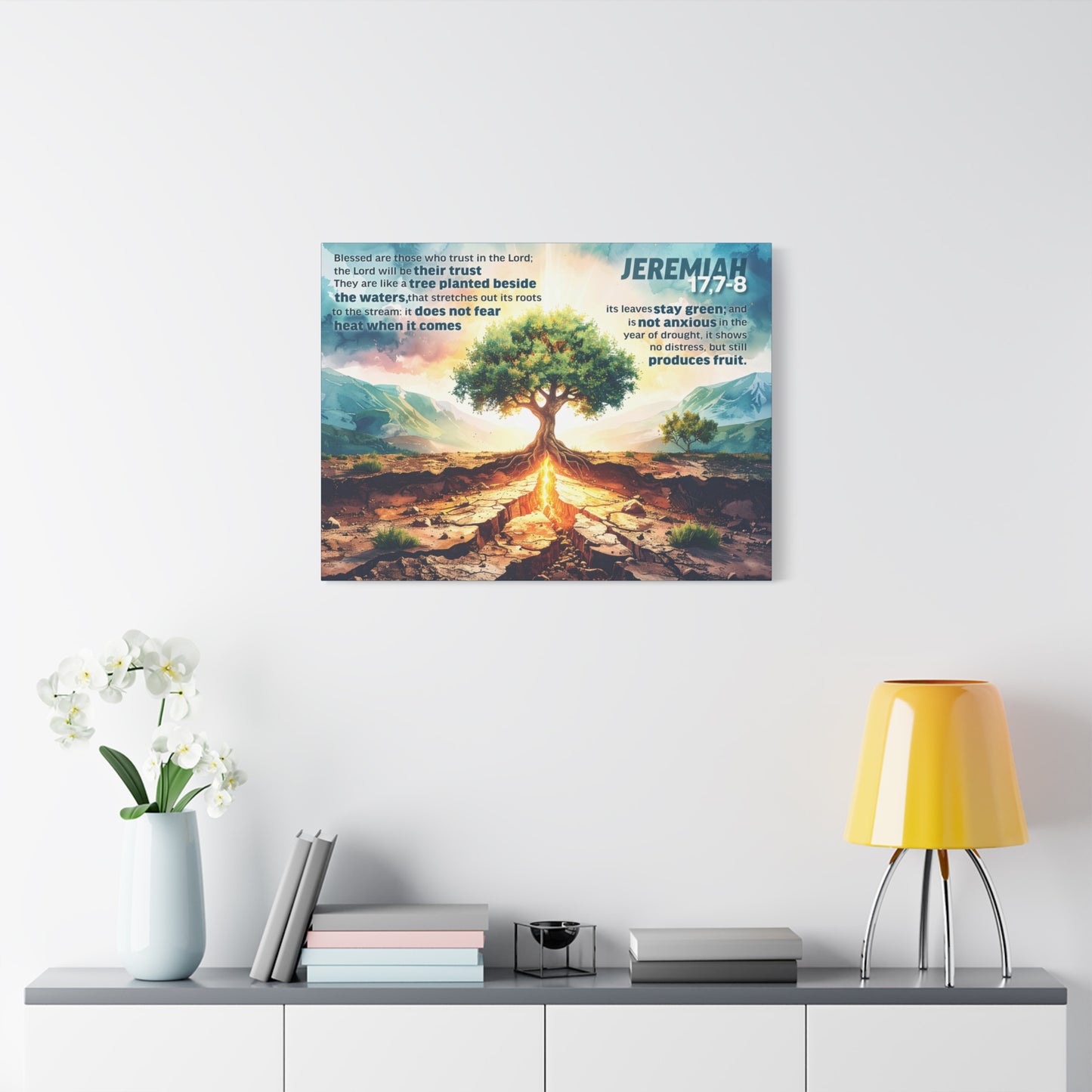 Faith Wall Art "...flourishing even through drought..." (Jeremiah 17:7–8)