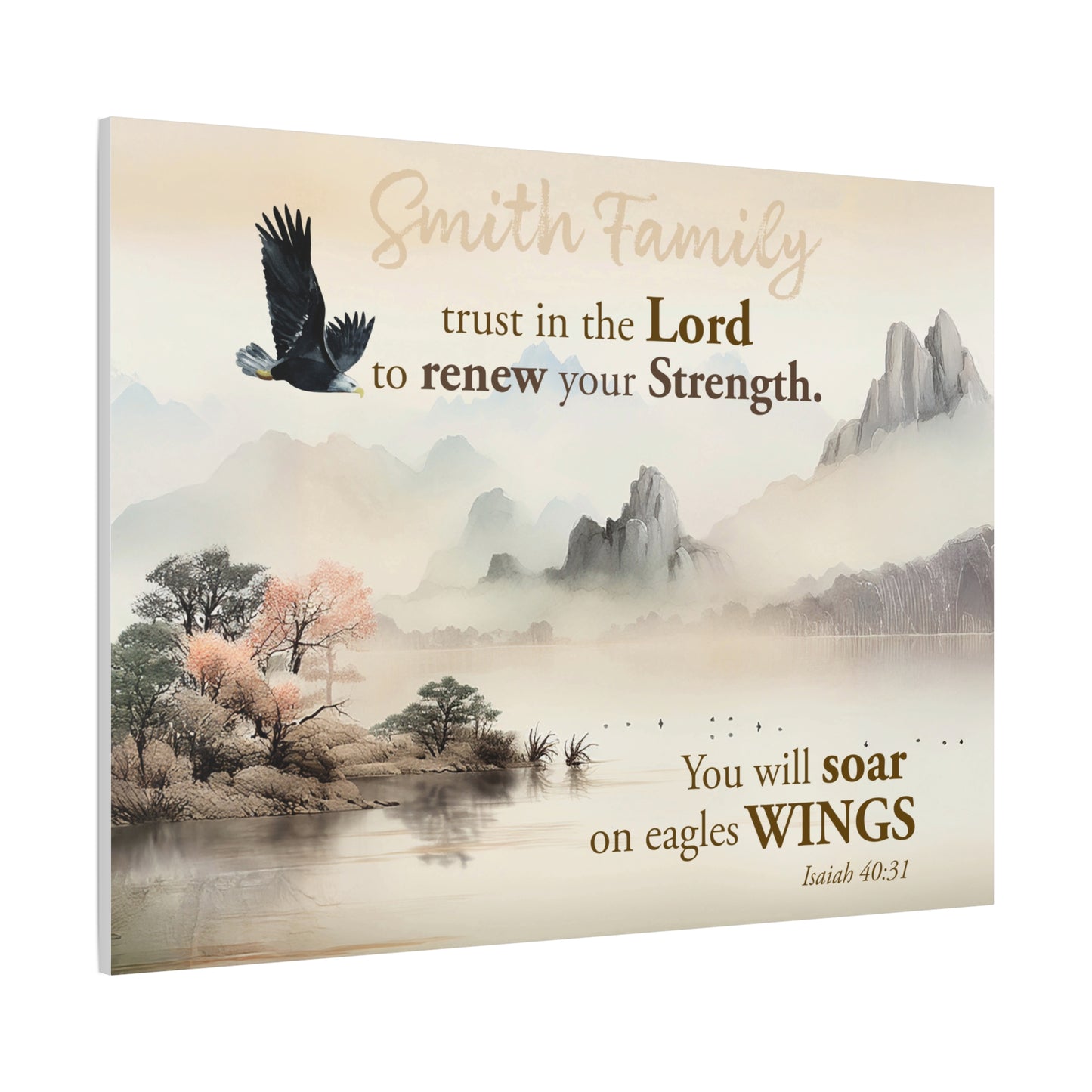 Faith Personalized Wall Art "Soar on Eagles Wings" (Isaiah 40:31)