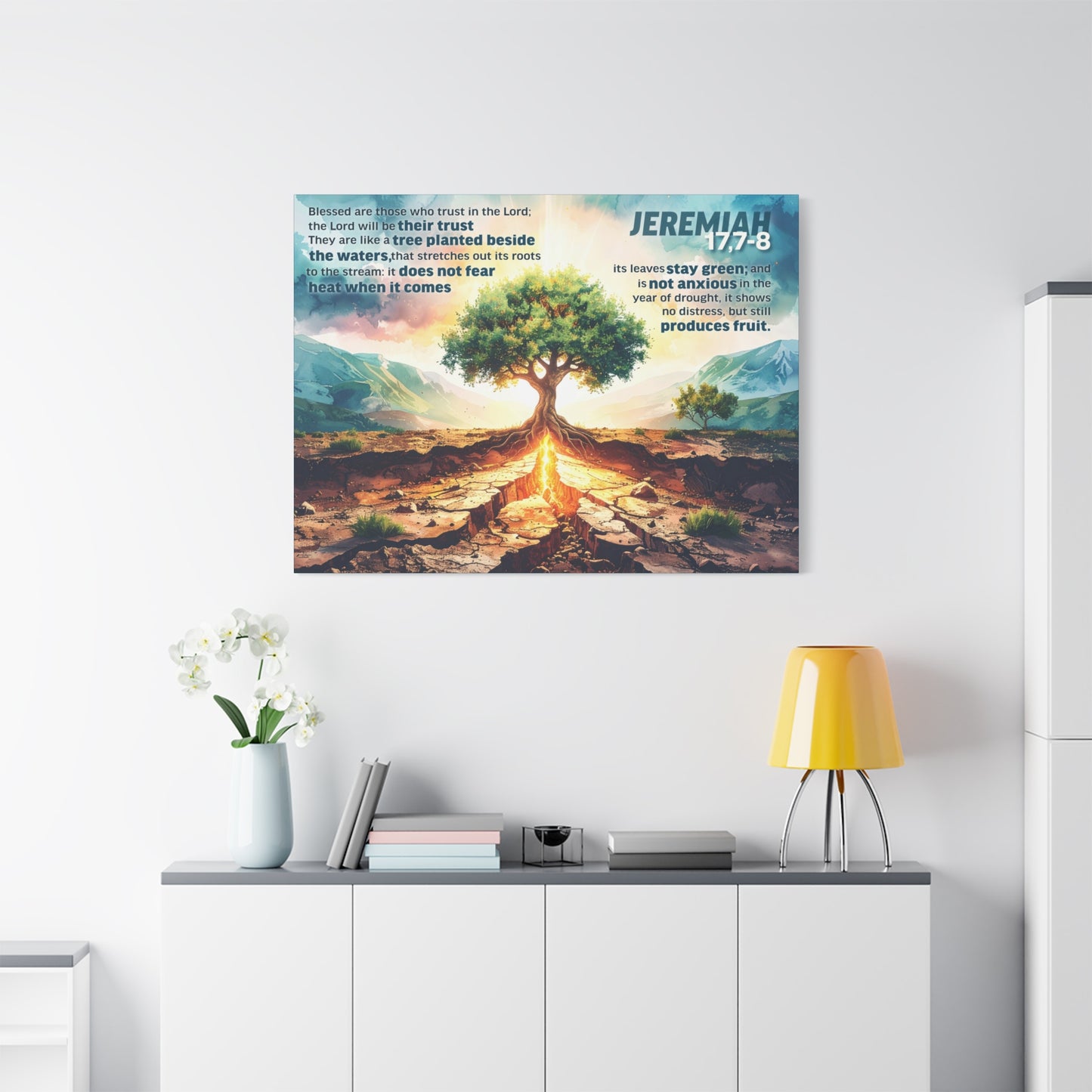 Faith Wall Art "...flourishing even through drought..." (Jeremiah 17:7–8)