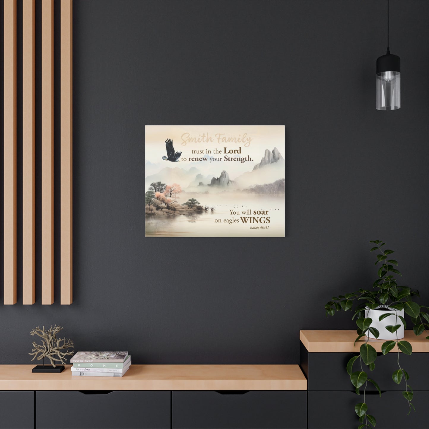 Faith Personalized Wall Art "Soar on Eagles Wings" (Isaiah 40:31)