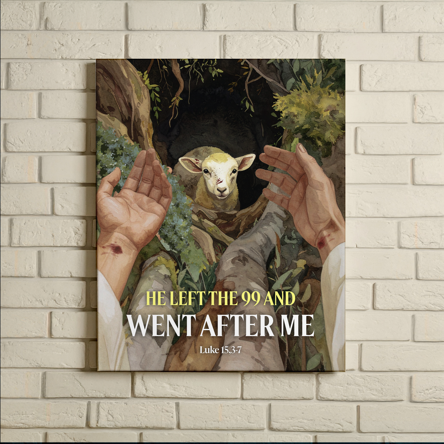 Faith Wall Art "He Left The 99 And Went After Me" (Luke 15:3,7)