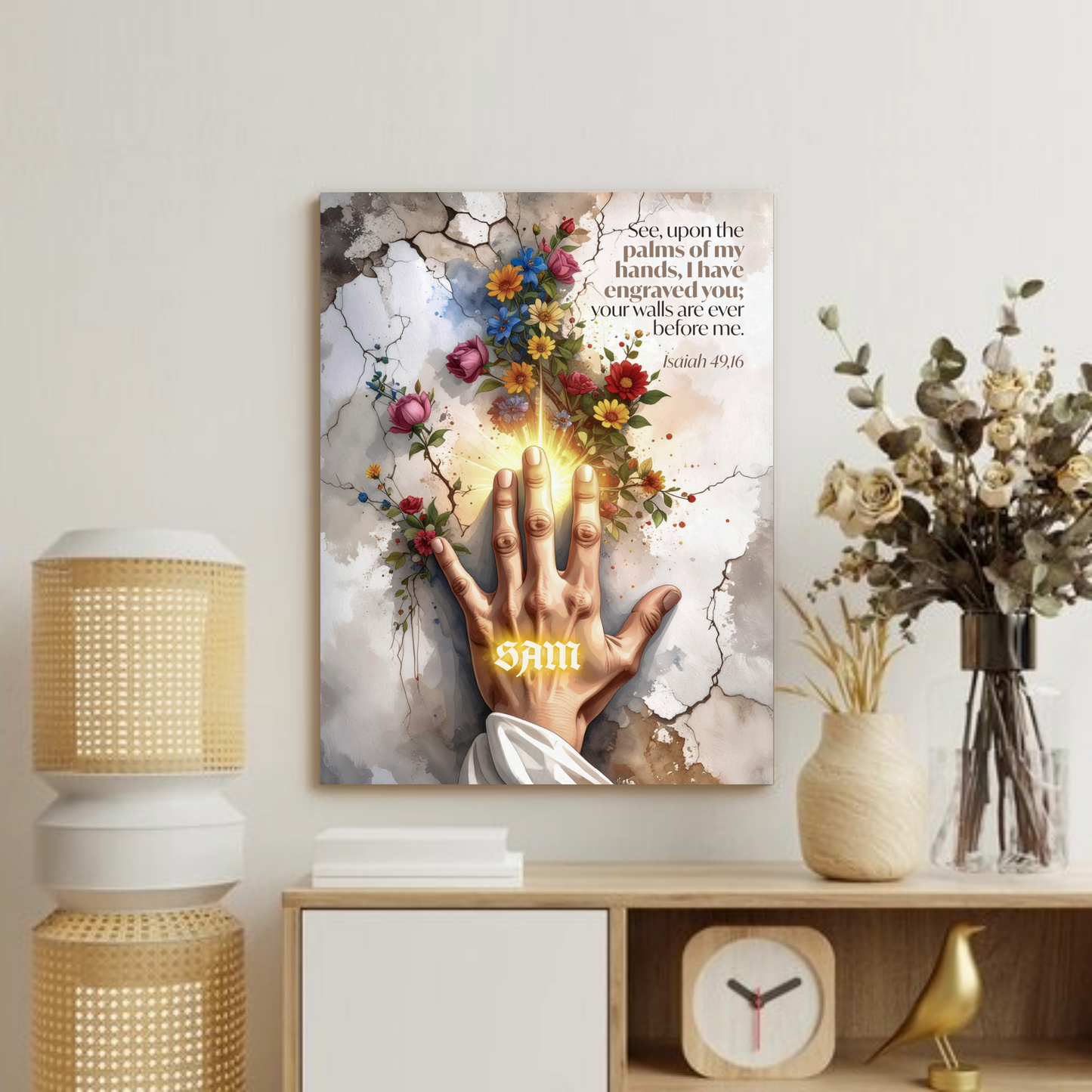 Faith Personalized Wall Art " I have engraved you" (Isaiah 49: 16)