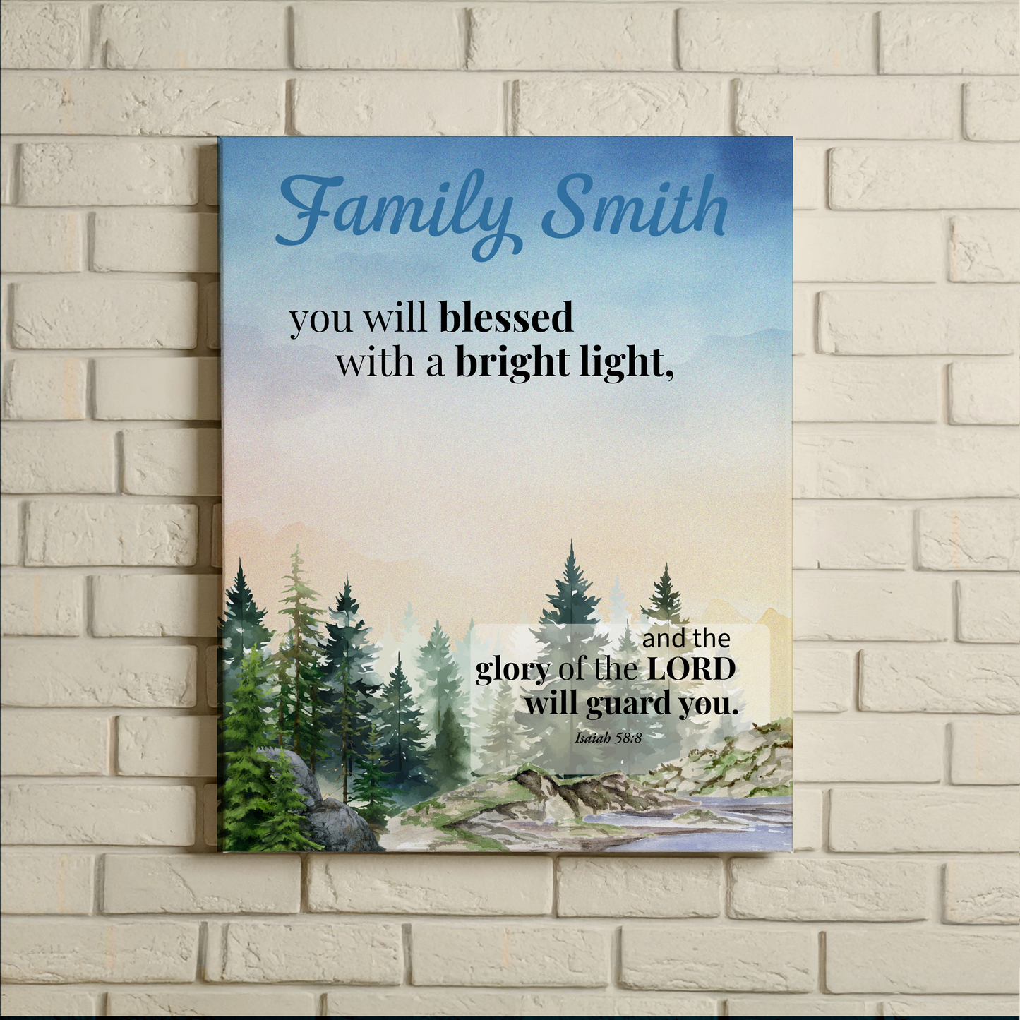 Faith Personalized Wall Art "Guided by His Glory " (Isaiah 58:8)