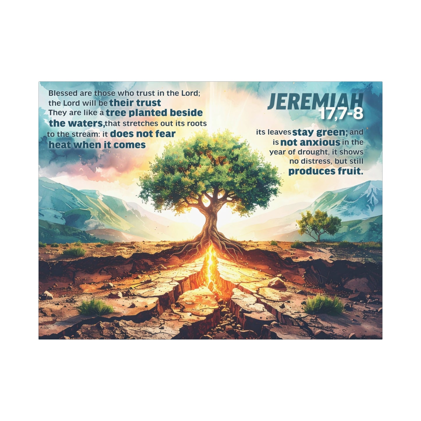 Faith Wall Art "...flourishing even through drought..." (Jeremiah 17:7–8)