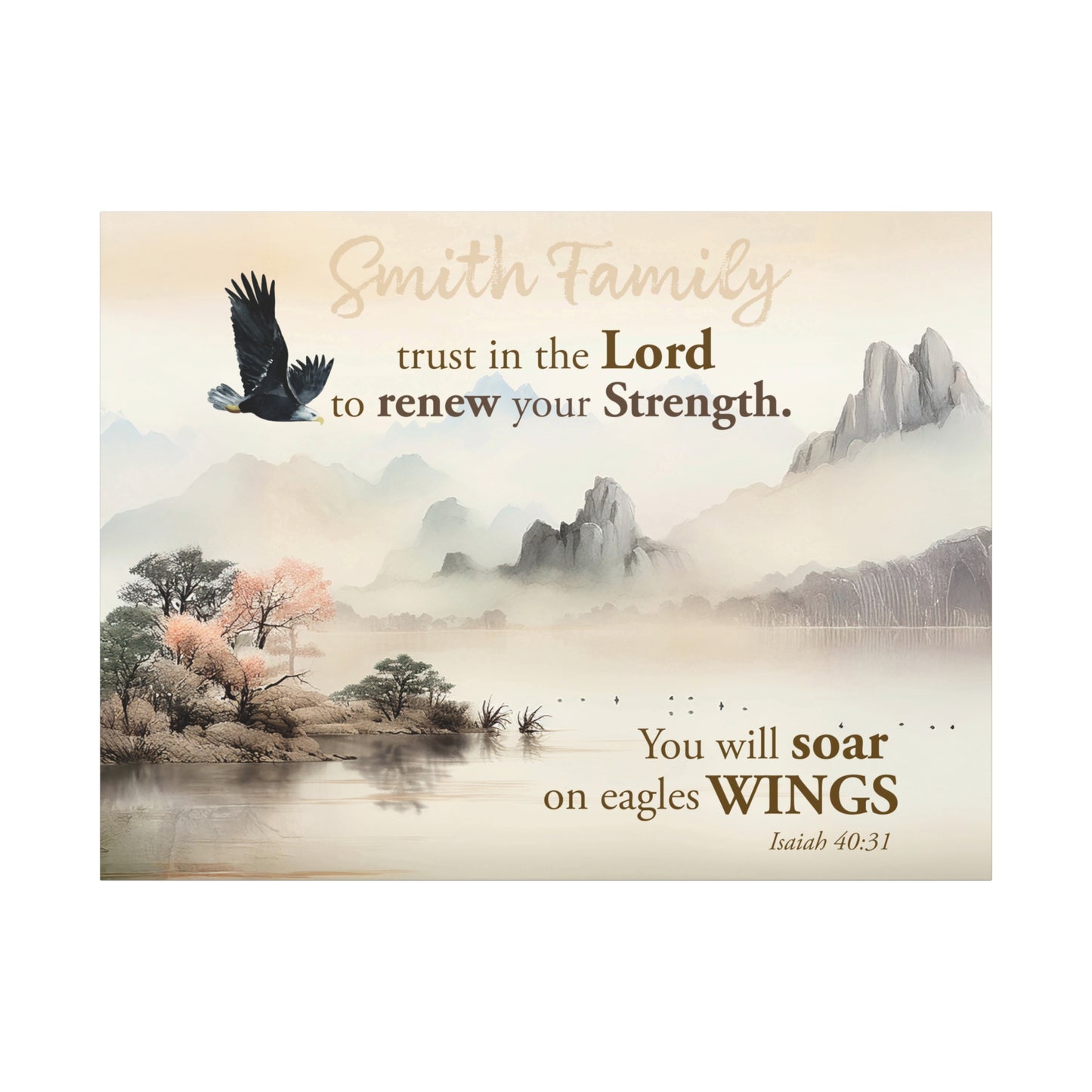 Faith Personalized Wall Art "Soar on Eagles Wings" (Isaiah 40:31)
