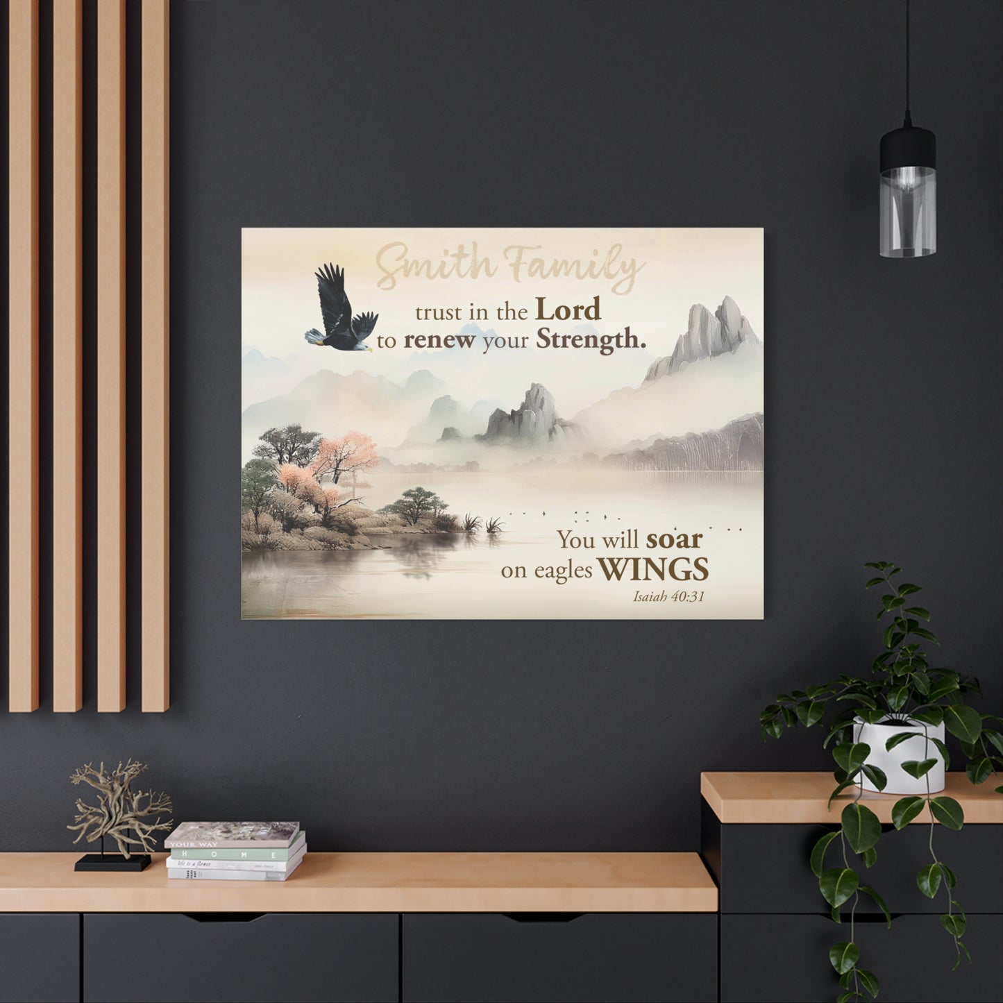 Faith Personalized Wall Art "Soar on Eagles Wings" (Isaiah 40:31)