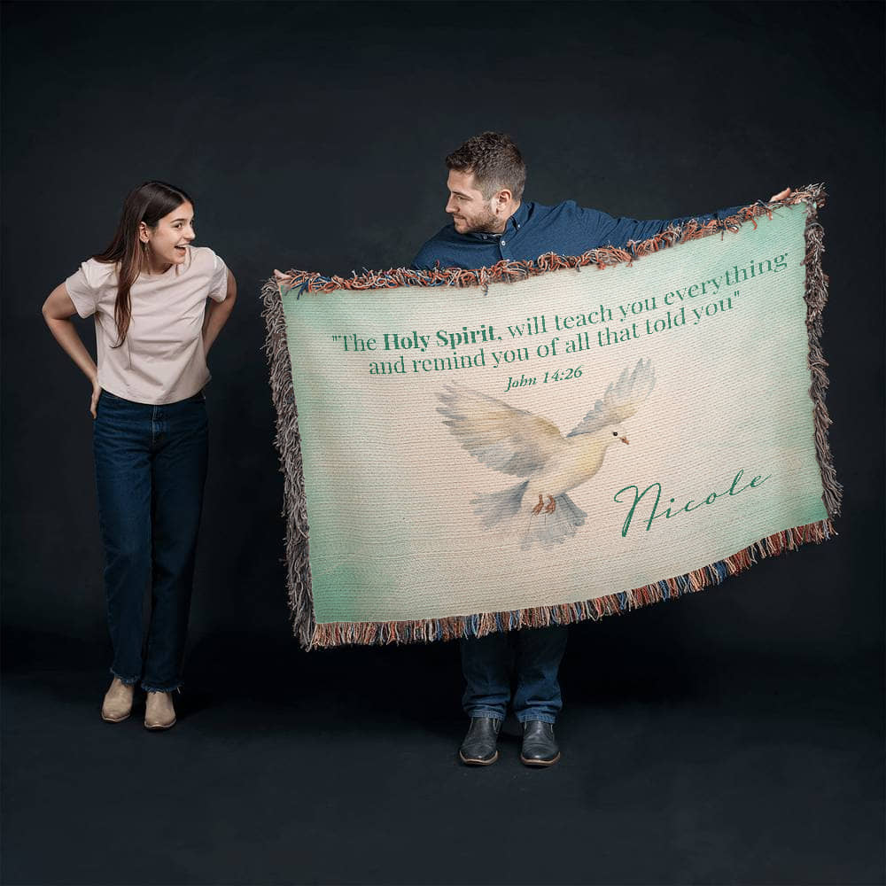 Personalized Woven Blanket "The Holy Spirit (John 14:26)"
