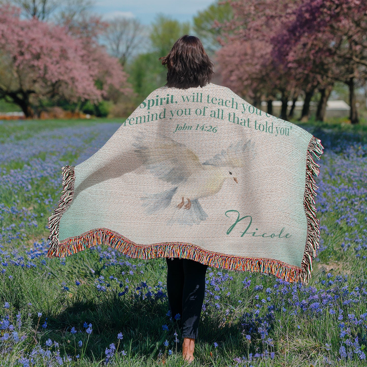 Personalized Woven Blanket "The Holy Spirit (John 14:26)"