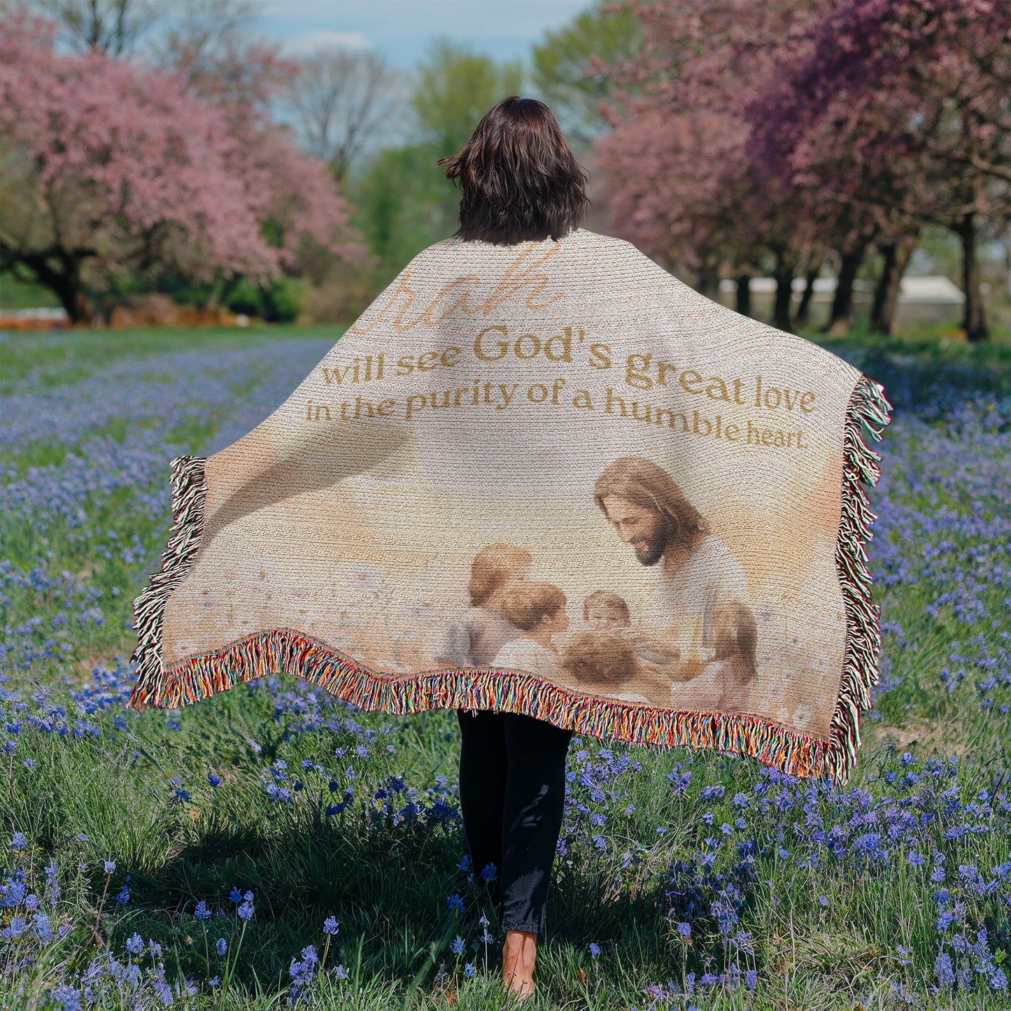 Personalized Woven Blanket "will see God's great love.."