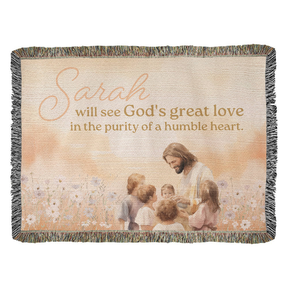 Personalized Woven Blanket "will see God's great love.."