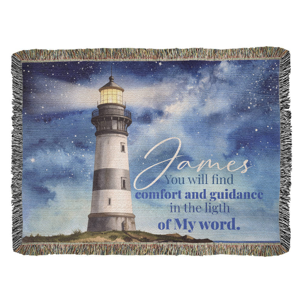 Personalized Woven Blanket "you will find comfort and guidance"