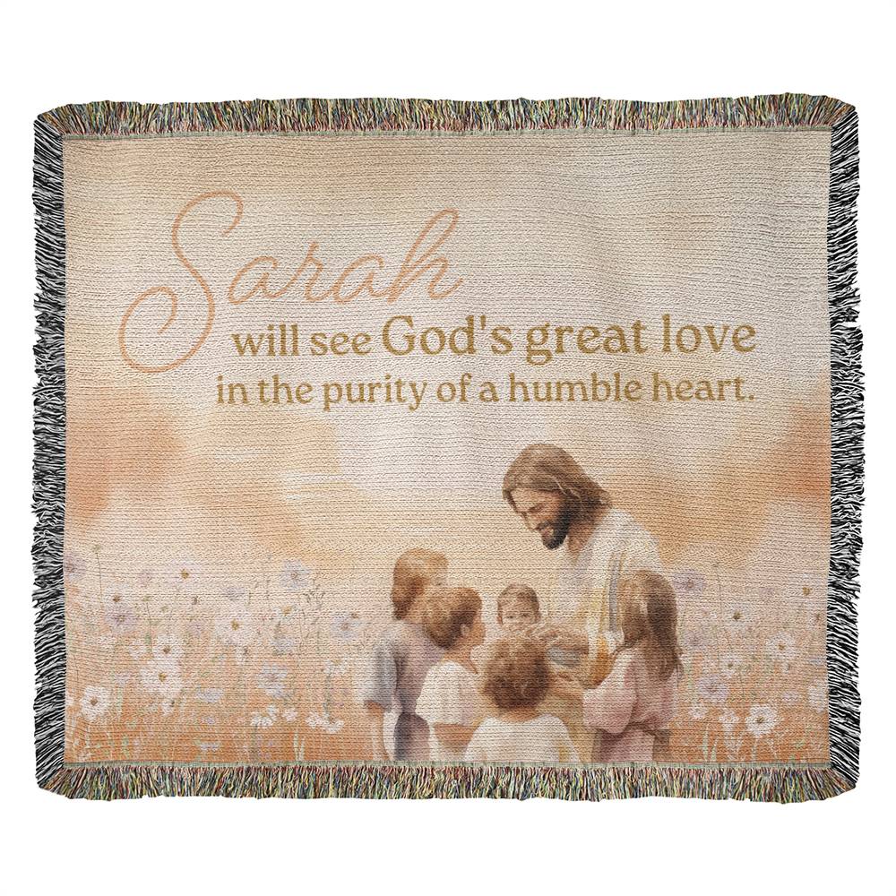 Personalized Woven Blanket "will see God's great love.."