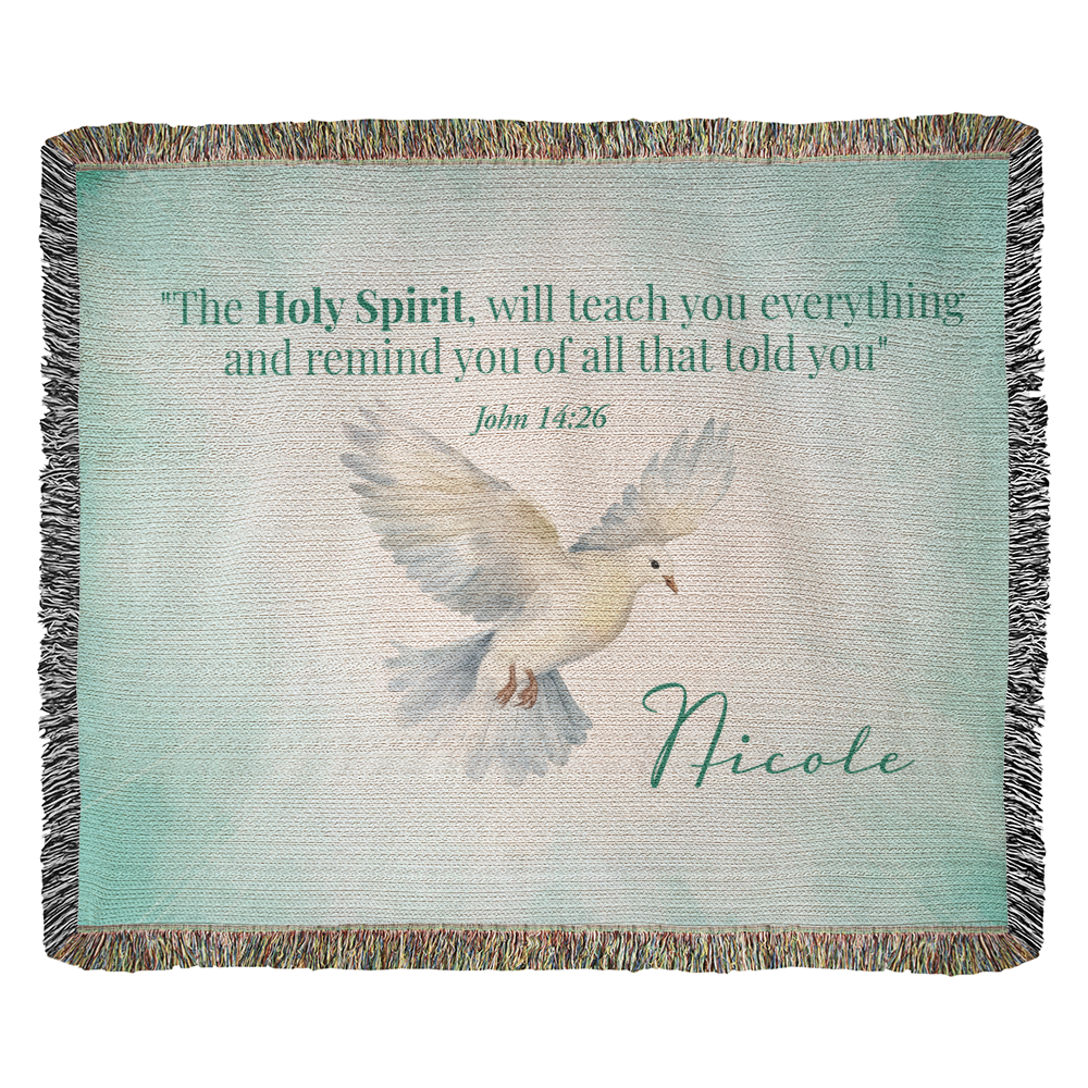 Personalized Woven Blanket "The Holy Spirit (John 14:26)"