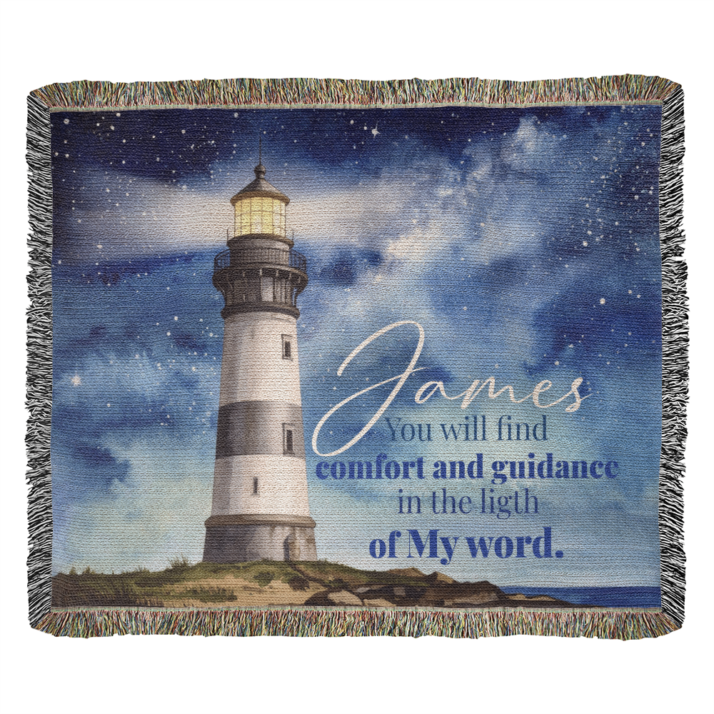 Personalized Woven Blanket "you will find comfort and guidance"