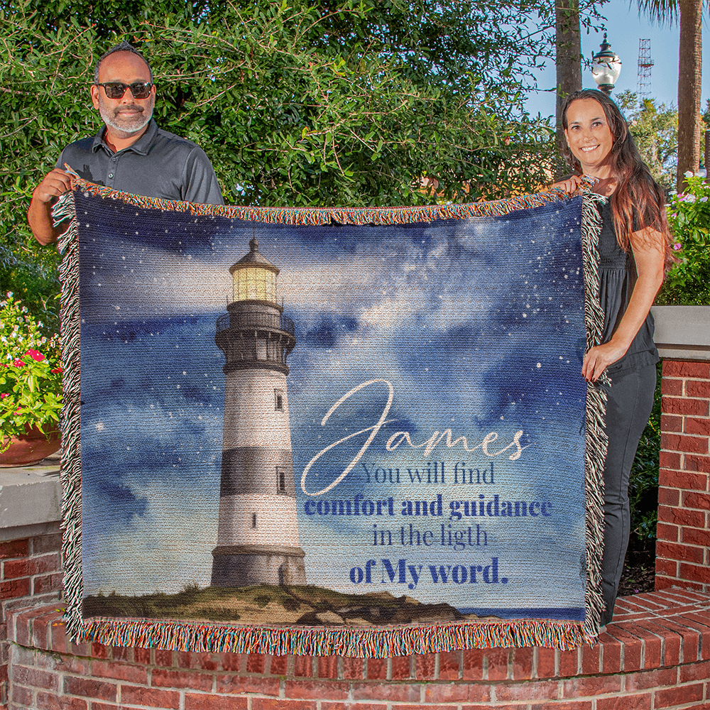 Personalized Woven Blanket "you will find comfort and guidance"