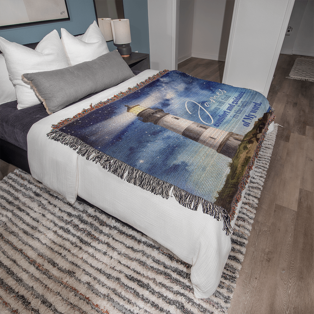 Personalized Woven Blanket "you will find comfort and guidance"