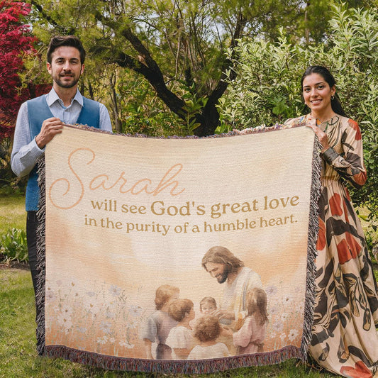 Personalized Woven Blanket "will see God's great love.."