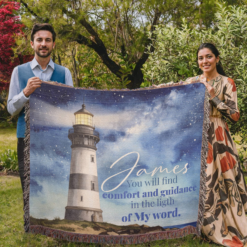 Personalized Woven Blanket "you will find comfort and guidance"