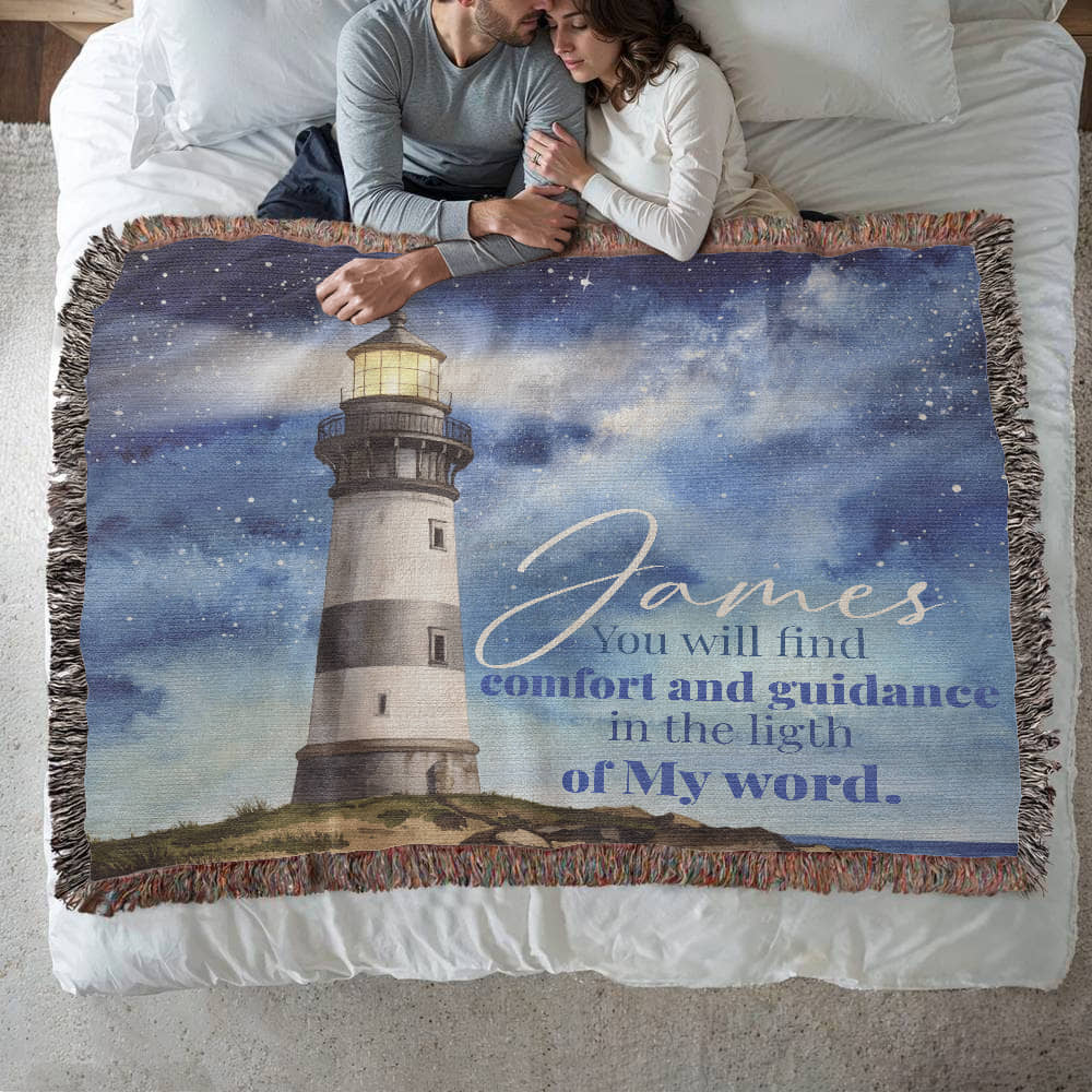 Personalized Woven Blanket "you will find comfort and guidance"