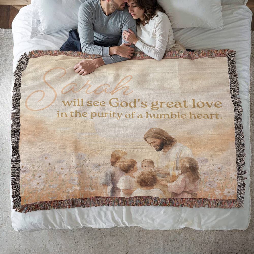 Personalized Woven Blanket "will see God's great love.."