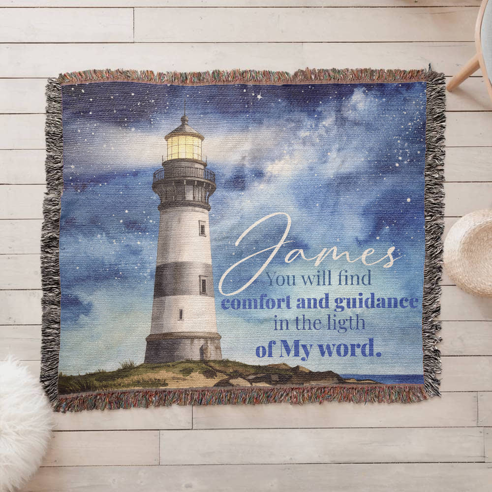 Personalized Woven Blanket "you will find comfort and guidance"