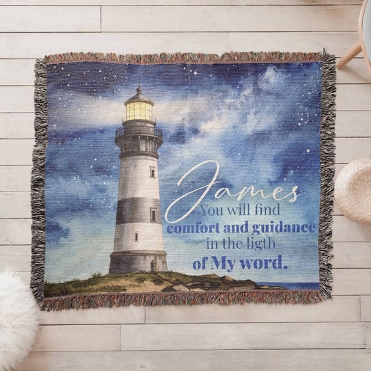 Personalized Woven Blanket "you will find comfort and guidance"