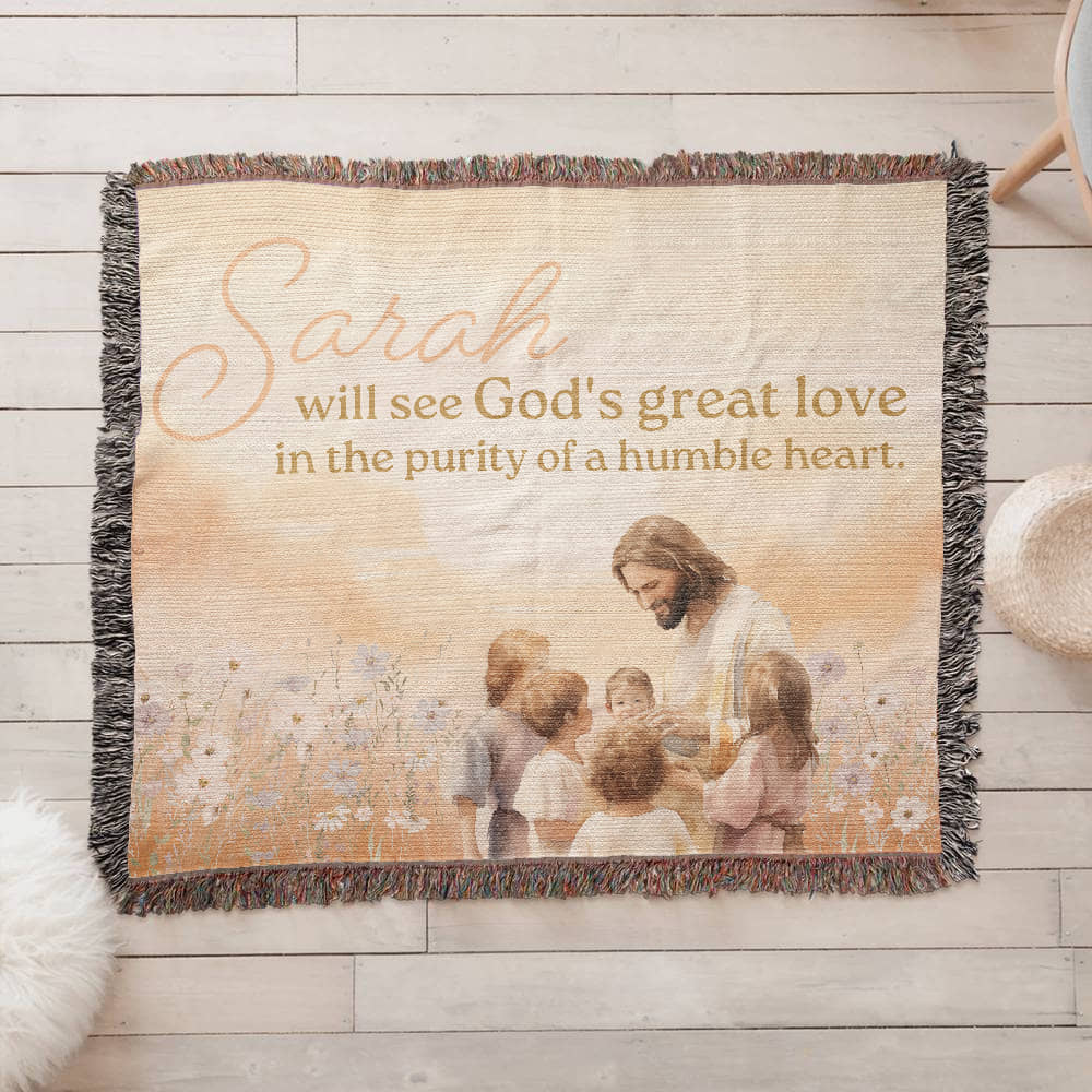 Personalized Woven Blanket "will see God's great love.."