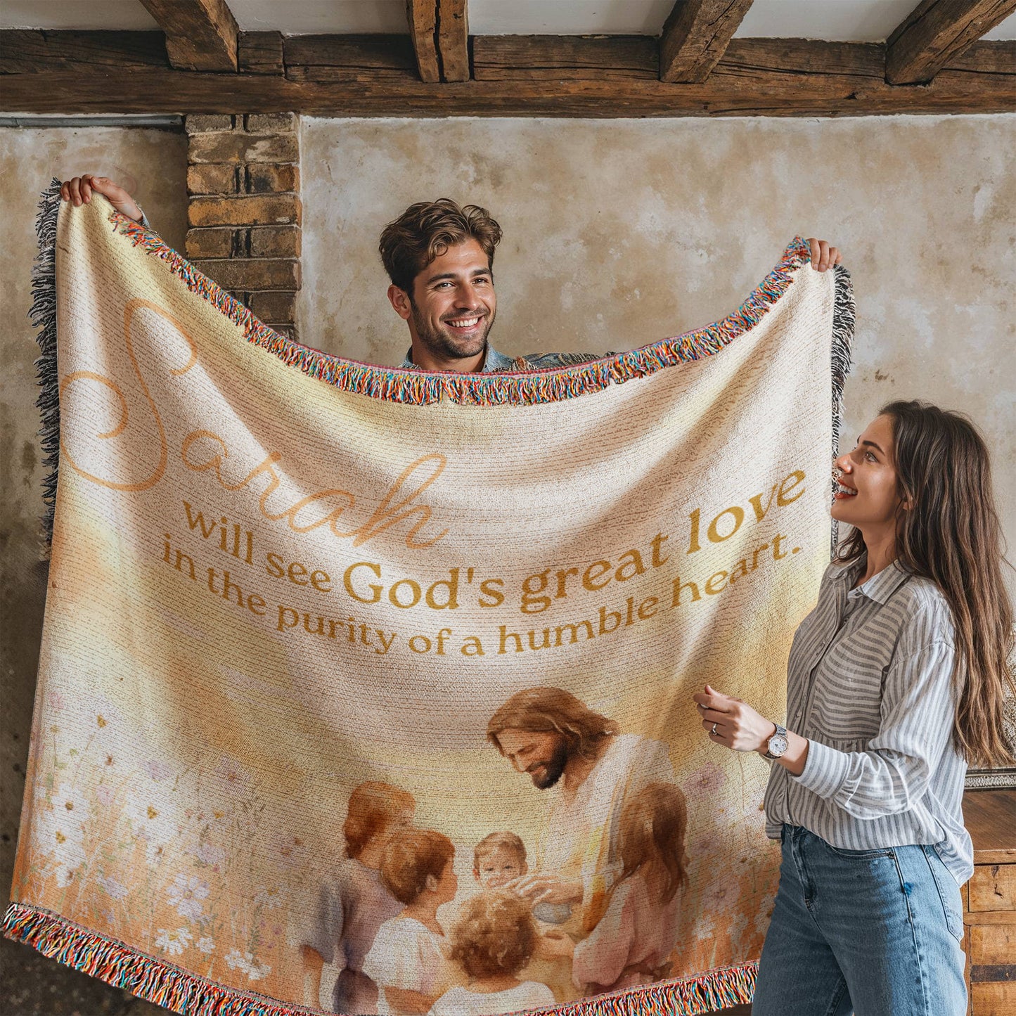 Personalized Woven Blanket "will see God's great love.."