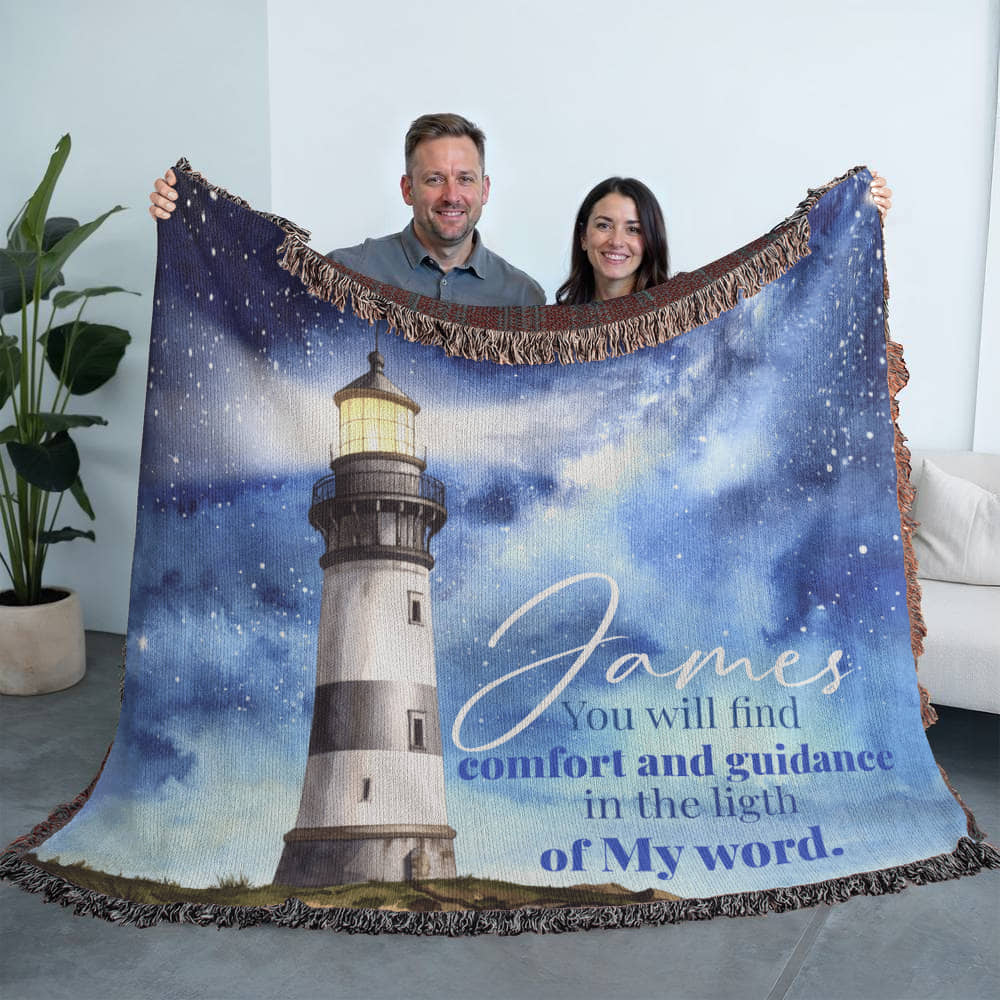 Personalized Woven Blanket "you will find comfort and guidance"