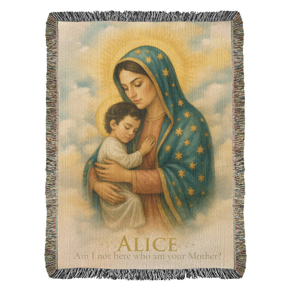 Personalized Woven Blanket "Am I not here, I who am your Mother?"