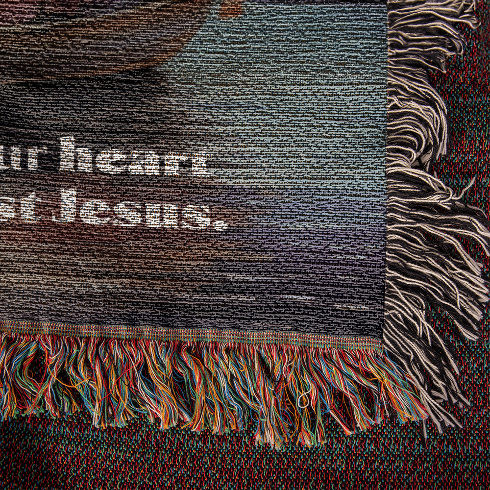 Personalized Woven Blanket "The God of peace will be with you.. (Philippians 4:7)"