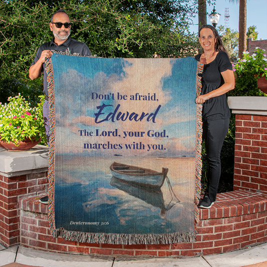 Personalized Woven Blanket Don't be afraid..(Deuteronomy 31:6)