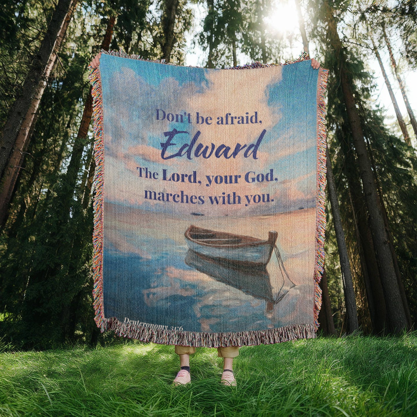 Personalized Woven Blanket Don't be afraid..(Deuteronomy 31:6)