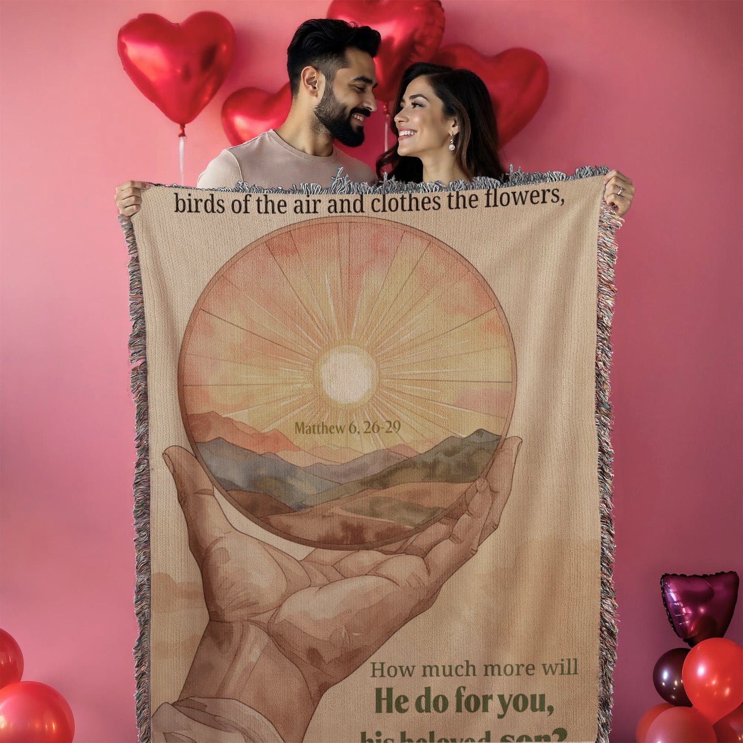 Woven Blanket "He do for you, his beloved son? (Matthew 6, 26-29)"