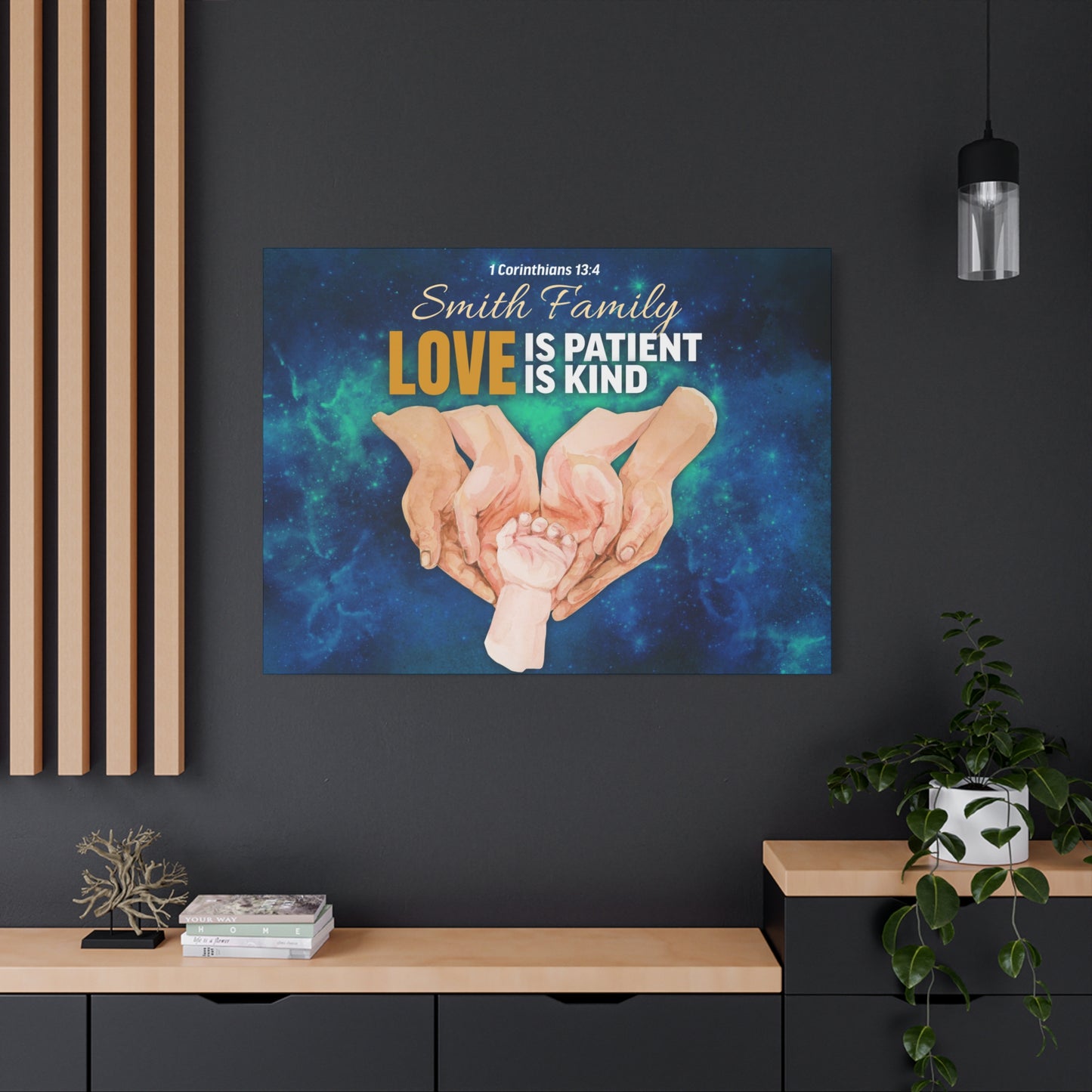 Faith Personalized Wall Art "Love Is Patient, Love Is Kind" (1 Corinthians 13:4)
