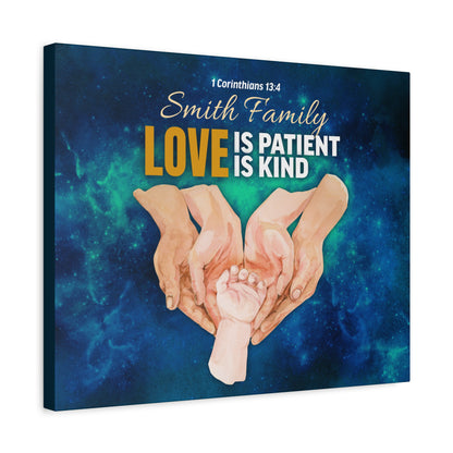 Faith Personalized Wall Art "Love Is Patient, Love Is Kind" (1 Corinthians 13:4)