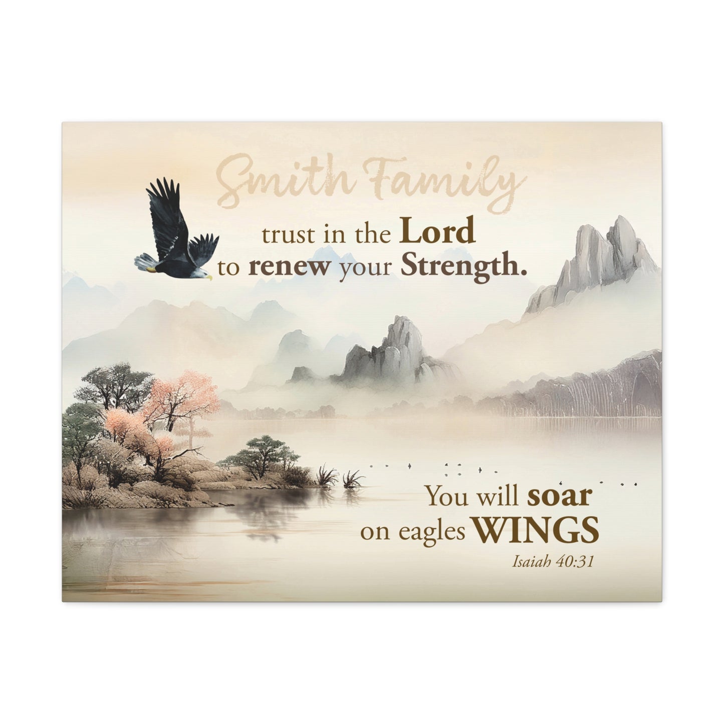 Faith Personalized Wall Art "Soar on Eagles Wings" (Isaiah 40:31)