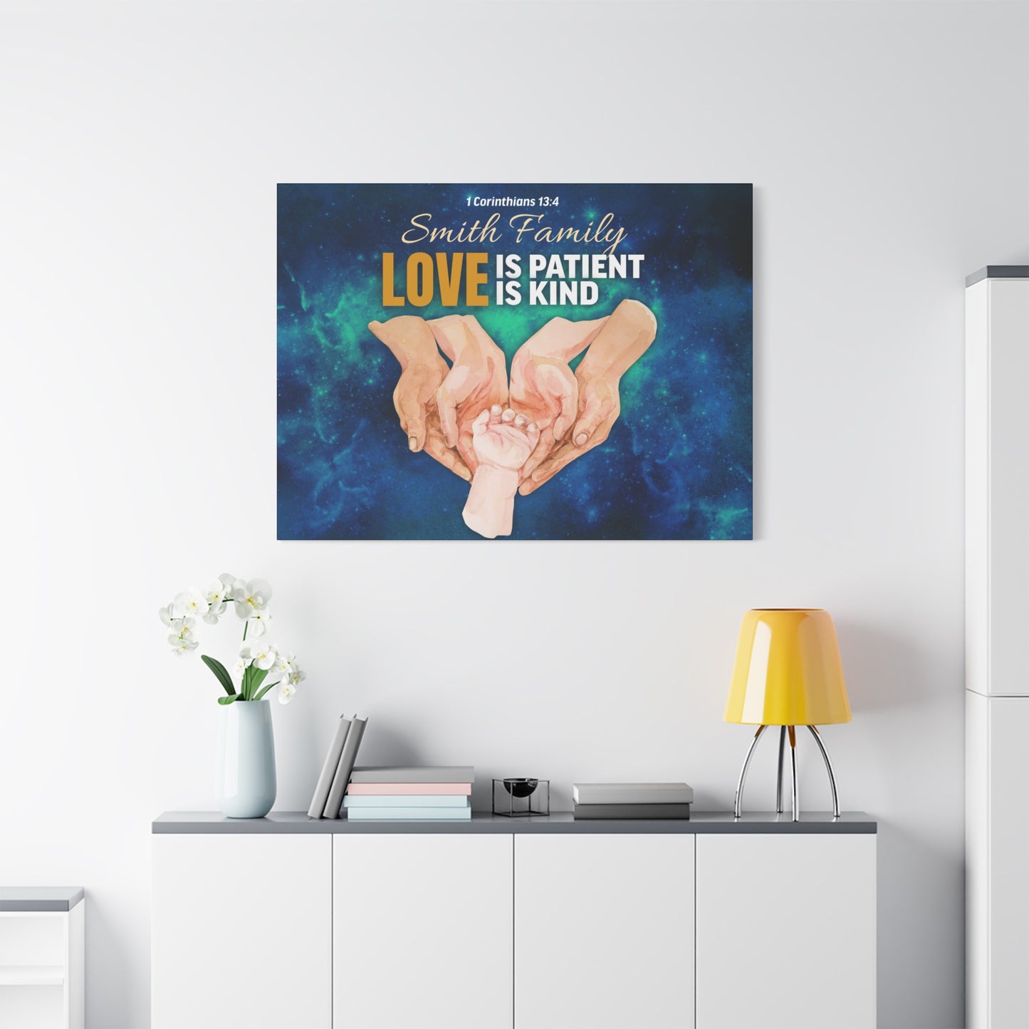 Faith Personalized Wall Art "Love Is Patient, Love Is Kind" (1 Corinthians 13:4)