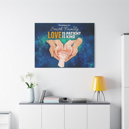 Faith Personalized Wall Art "Love Is Patient, Love Is Kind" (1 Corinthians 13:4)