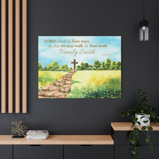 Faith Personalized Wall Art "Walk in His Truth" (Psalm 86:11)