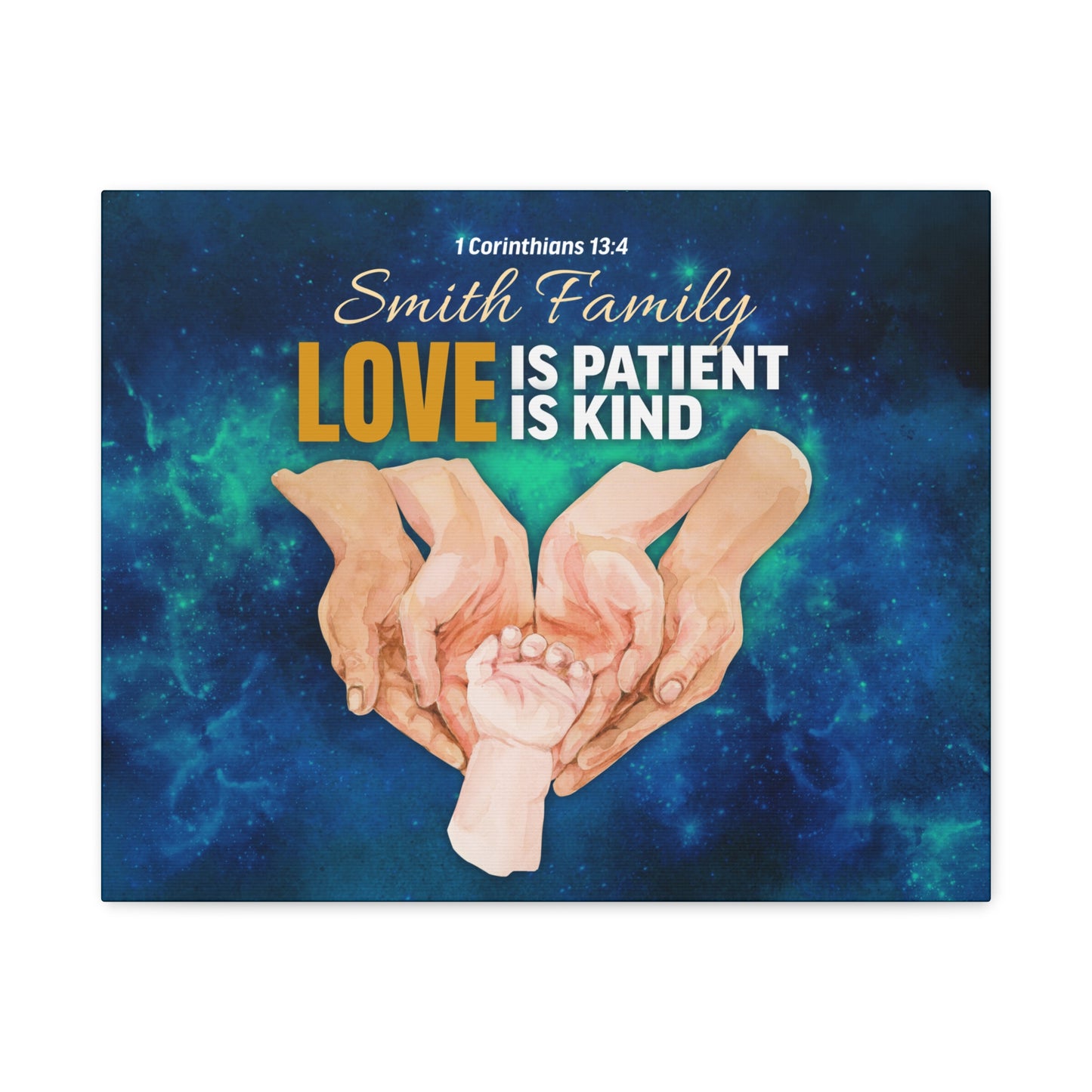 Faith Personalized Wall Art "Love Is Patient, Love Is Kind" (1 Corinthians 13:4)