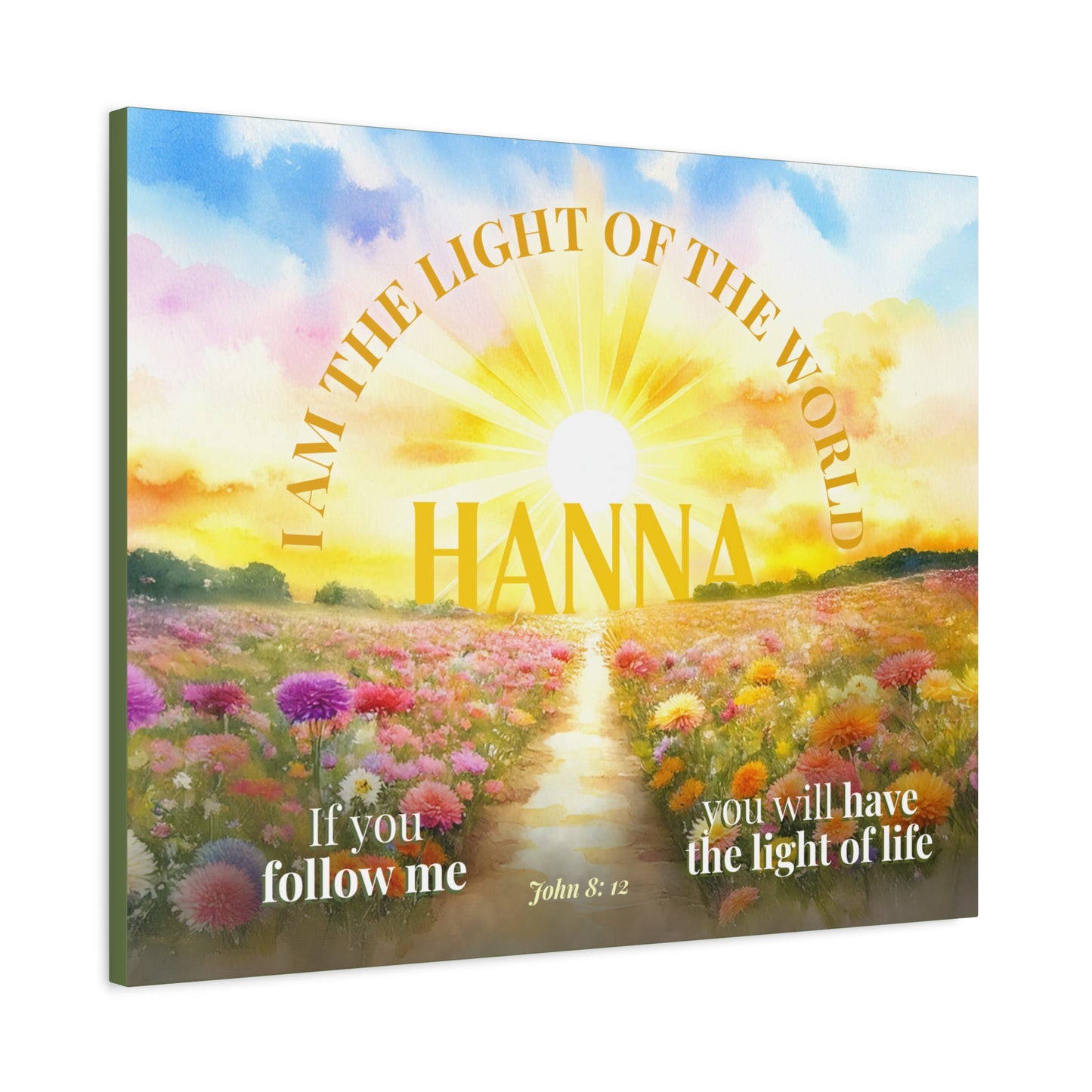 Faith Personalized Wall Art "I am the light of the world..." (John 8:12)