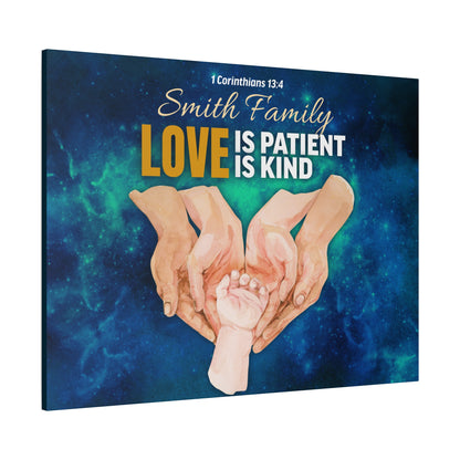 Faith Personalized Wall Art "Love Is Patient, Love Is Kind" (1 Corinthians 13:4)