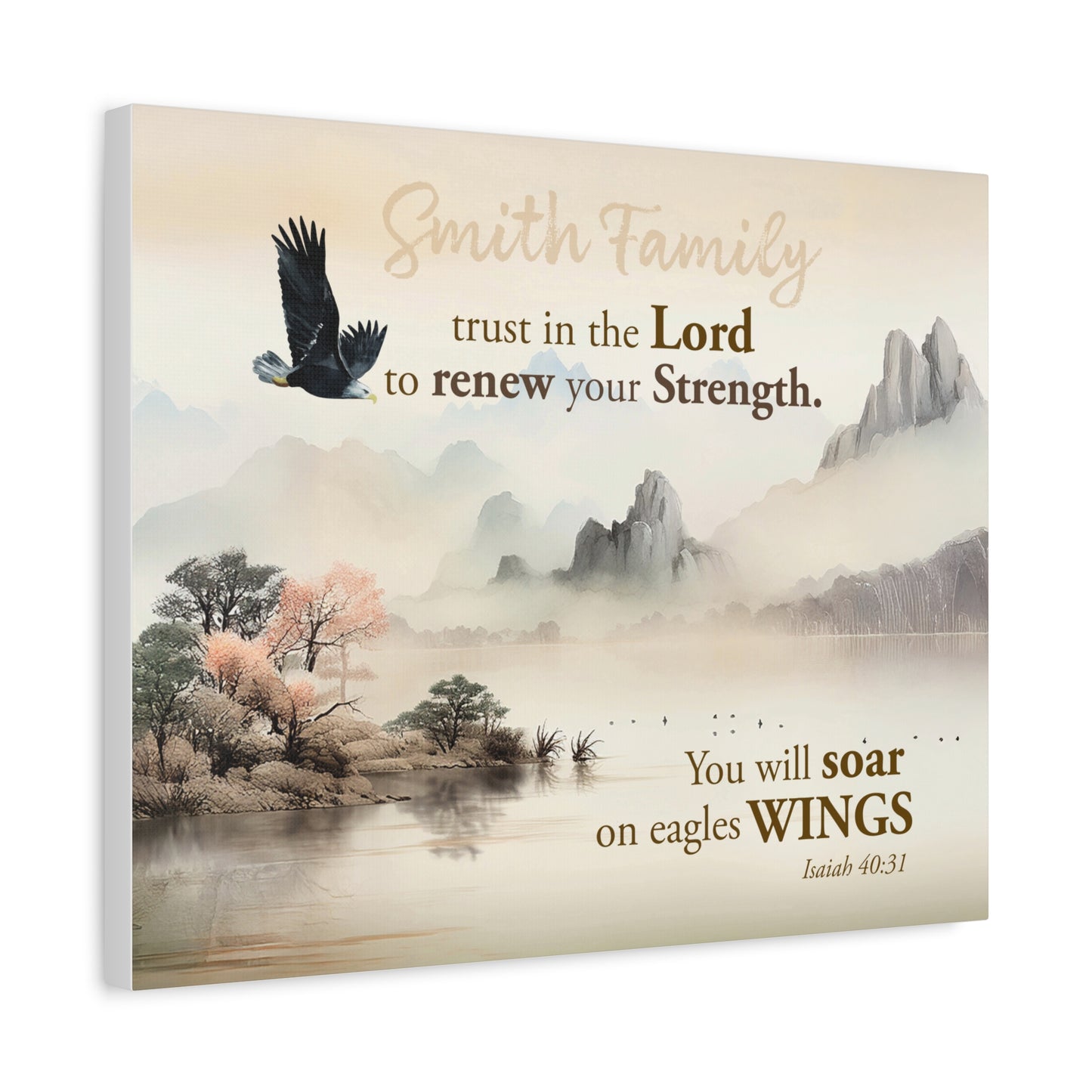 Faith Personalized Wall Art "Soar on Eagles Wings" (Isaiah 40:31)