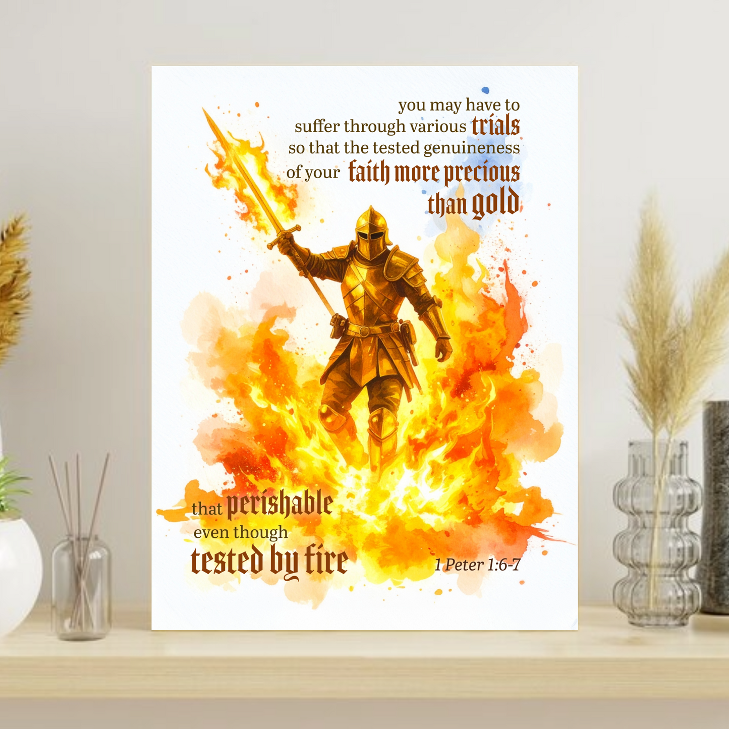 Faith Wall Art "...Faith More Precious Than Gold..." (1 Peter 1:6,7)