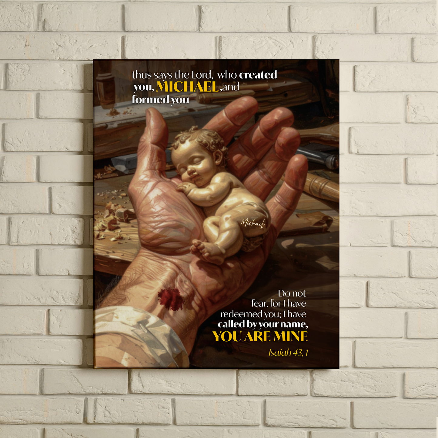Personalized Faith Wall Art "...You Are Mine" (Isaiah 43:1)