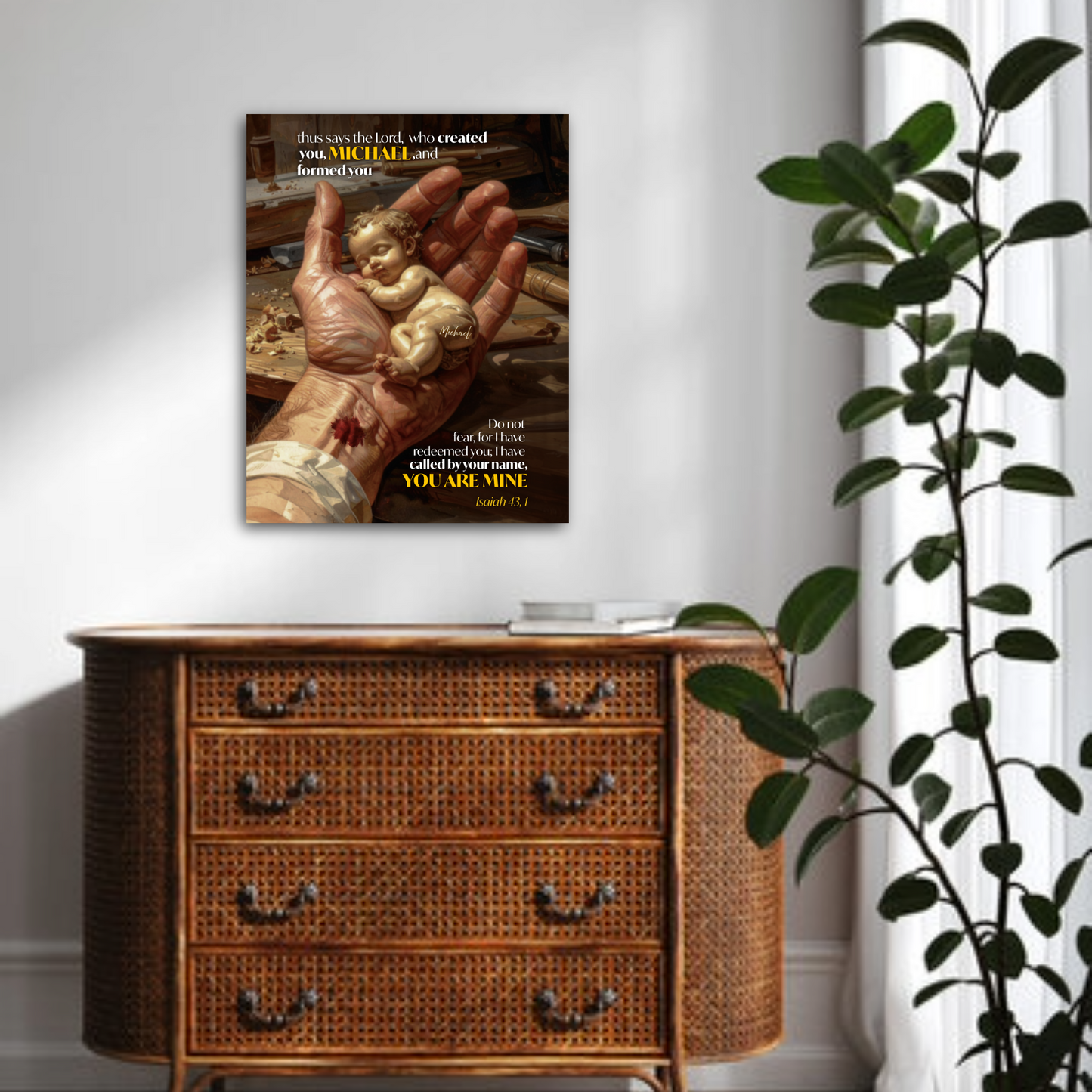 Personalized Faith Wall Art "...You Are Mine" (Isaiah 43:1)