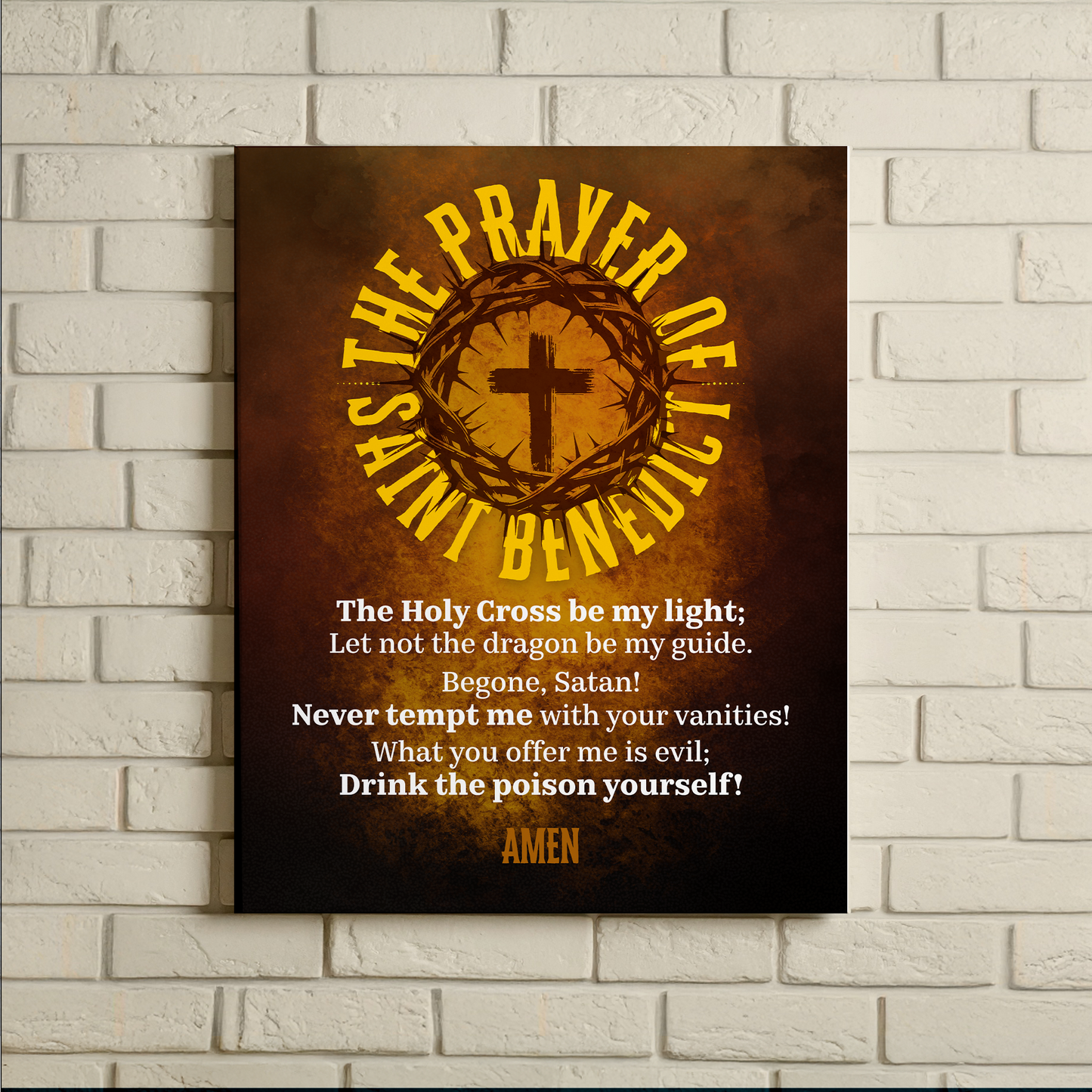 Faith Wall Art - Pray Saint Benedict