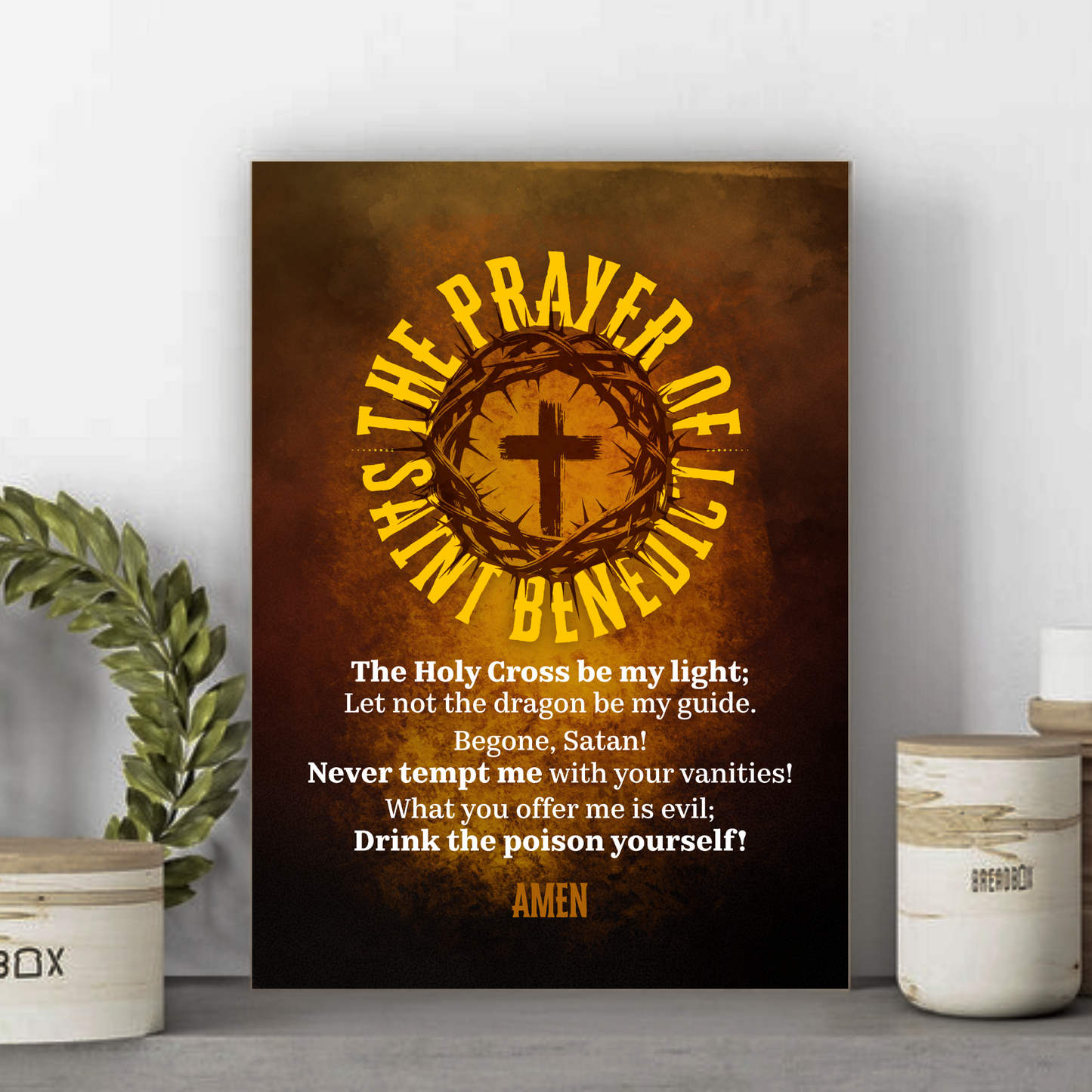 Faith Wall Art - Pray Saint Benedict