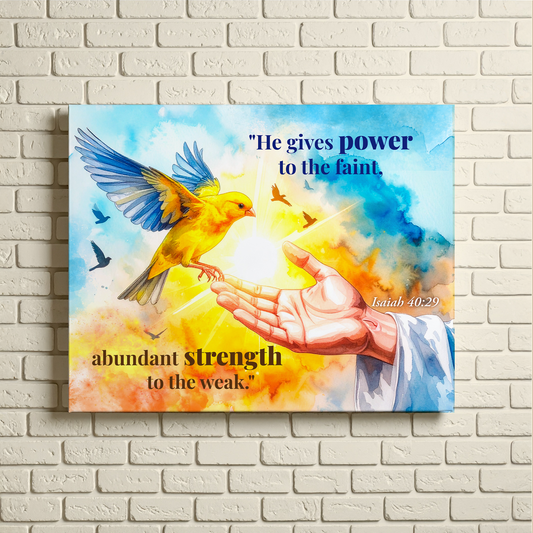 Faith Wall Art "He gives power to the faint..." (Isaiah 40: 29)